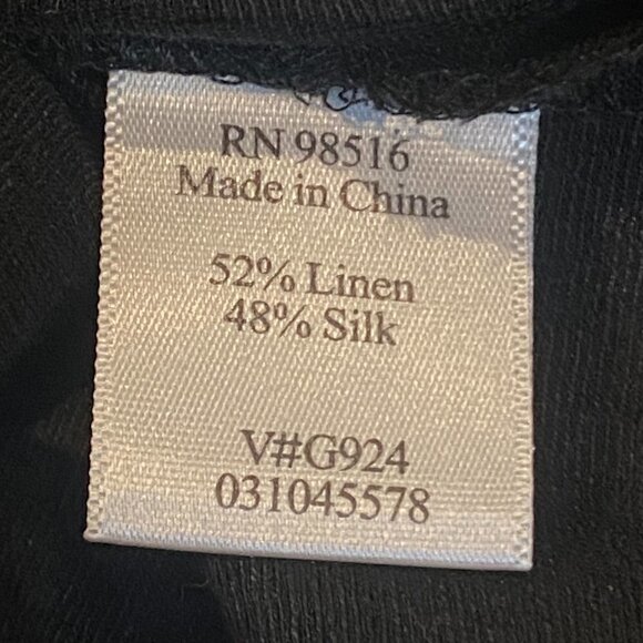 Coldwater Creek Linen & Silk Button Up Top Sz PS Black #227L - Picture 11 of 12